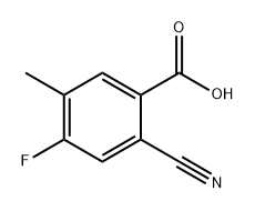 2-氰基-4-氟-5-甲基苯甲酸, 1805456-76-1, 结构式