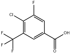 4-氯-3-氟-5-(三氟甲基)苯甲酸,1805457-54-8,结构式