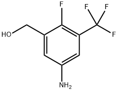 Benzenemethanol, 5-amino-2-fluoro-3-(trifluoromethyl)- Struktur