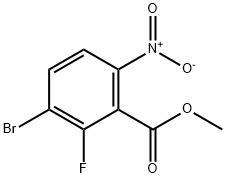 Benzoic acid, 3-bromo-2-fluoro-6-nitro-, methyl ester 化学構造式