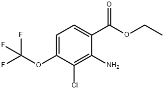 Ethyl 2-amino-3-chloro-4-(trifluoromethoxy)benzoate,1805514-90-2,结构式