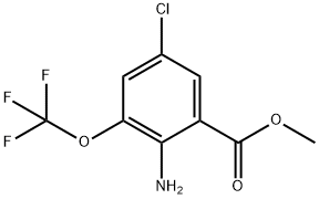 Benzoic acid, 2-amino-5-chloro-3-(trifluoromethoxy)-, methyl ester Structure