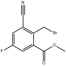 Benzoic acid, 2-(bromomethyl)-3-cyano-5-fluoro-, methyl ester Struktur