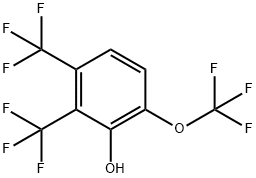 2,3-Bis(trifluoromethyl)-6-(trifluoromethoxy)phenol 结构式