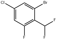 1-溴-5-氯-2-(二氟甲基)-3-氟苯, 1805575-66-9, 结构式