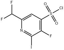 6-(Difluoromethyl)-3-fluoro-2-iodopyridine-4-sulfonyl chloride 结构式