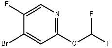 Pyridine, 4-bromo-2-(difluoromethoxy)-5-fluoro- 化学構造式
