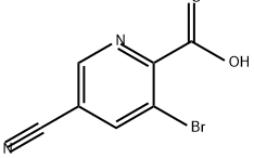 2-Pyridinecarboxylic acid, 3-bromo-5-cyano- 化学構造式