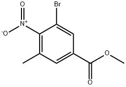 3-溴-5-甲基-4-硝基苯甲酸甲酯 结构式