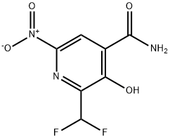 2-(Difluoromethyl)-3-hydroxy-6-nitropyridine-4-carboxamide Struktur
