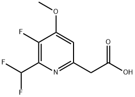 2-(Difluoromethyl)-3-fluoro-4-methoxypyridine-6-acetic acid Structure