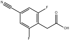 2-(4-氰基-2,6-二氟苯基)乙酸, 1805637-84-6, 结构式