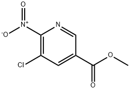 3-Pyridinecarboxylic acid, 5-chloro-6-nitro-, methyl ester Struktur