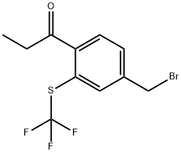 1-(4-(Bromomethyl)-2-(trifluoromethylthio)phenyl)propan-1-one Structure