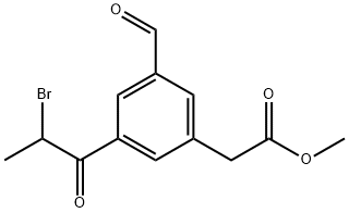 Methyl 3-(2-bromopropanoyl)-5-formylphenylacetate 结构式