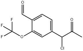 4-(1-Chloro-2-oxopropyl)-2-(trifluoromethoxy)benzaldehyde Structure
