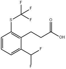 3-(2-(Difluoromethyl)-6-(trifluoromethylthio)phenyl)propanoic acid 结构式