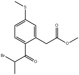 Methyl 2-(2-bromopropanoyl)-5-(methylthio)phenylacetate 结构式