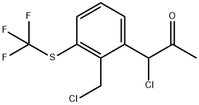 1-Chloro-1-(2-(chloromethyl)-3-(trifluoromethylthio)phenyl)propan-2-one 结构式