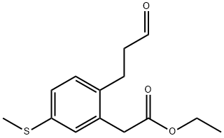 Ethyl 5-(methylthio)-2-(3-oxopropyl)phenylacetate,1805749-21-6,结构式