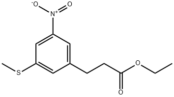 Ethyl 3-(methylthio)-5-nitrophenylpropanoate Struktur