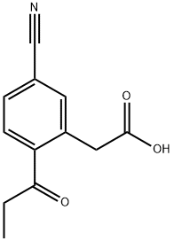 5-Cyano-2-propionylphenylacetic acid Structure