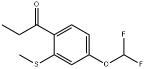 1-(4-(Difluoromethoxy)-2-(methylthio)phenyl)propan-1-one 化学構造式