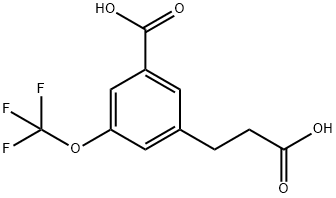 3-(2-Carboxyethyl)-5-(trifluoromethoxy)benzoic acid 化学構造式