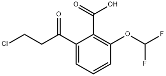2-(3-Chloropropanoyl)-6-(difluoromethoxy)benzoic acid 结构式