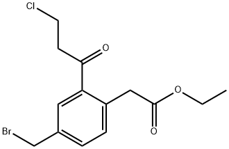 Ethyl 4-(bromomethyl)-2-(3-chloropropanoyl)phenylacetate 结构式