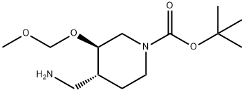 (3R,4R)-4-(氨基甲基)-3-(甲氧基甲氧基)哌啶-1-羧酸叔丁酯 结构式