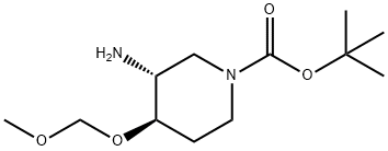1-Piperidinecarboxylic acid, 3-amino-4-(methoxymethoxy)-, 1,1-dimethylethyl ester, (3R,4R)- Struktur