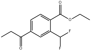 Ethyl 2-(difluoromethyl)-4-propionylbenzoate Struktur