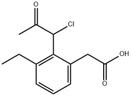 2-(1-Chloro-2-oxopropyl)-3-ethylphenylacetic acid 结构式