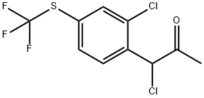 1-Chloro-1-(2-chloro-4-(trifluoromethylthio)phenyl)propan-2-one Struktur