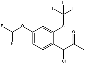 1-Chloro-1-(4-(difluoromethoxy)-2-(trifluoromethylthio)phenyl)propan-2-one Structure