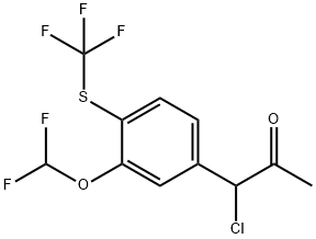 1-Chloro-1-(3-(difluoromethoxy)-4-(trifluoromethylthio)phenyl)propan-2-one Structure