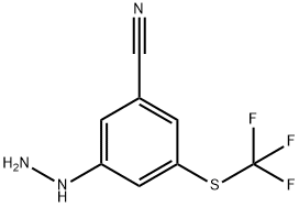 1-(3-Cyano-5-(trifluoromethylthio)phenyl)hydrazine Structure