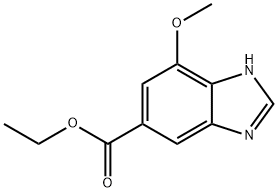 1H-Benzimidazole-5-carboxylic acid, 7-methoxy-, ethyl ester 化学構造式