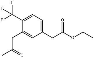 Ethyl 3-(2-oxopropyl)-4-(trifluoromethyl)phenylacetate Struktur