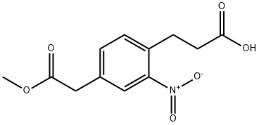 Methyl 4-(2-carboxyethyl)-3-nitrophenylacetate Structure