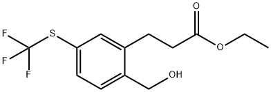 Ethyl 3-(2-(hydroxymethyl)-5-(trifluoromethylthio)phenyl)propanoate,1805897-81-7,结构式