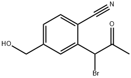 2-(1-Bromo-2-oxopropyl)-4-(hydroxymethyl)benzonitrile Structure