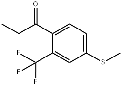 1-(4-(Methylthio)-2-(trifluoromethyl)phenyl)propan-1-one Struktur