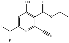 Ethyl 2-cyano-6-(difluoromethyl)-4-hydroxypyridine-3-carboxylate Struktur