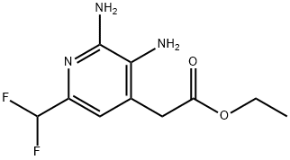 Ethyl 2,3-diamino-6-(difluoromethyl)pyridine-4-acetate 结构式