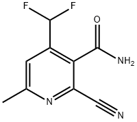 2-Cyano-4-(difluoromethyl)-6-methylpyridine-3-carboxamide,1805973-38-9,结构式