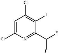 4,6-二氯-2-(二氟甲基)-3-碘代吡啶, 1805990-22-0, 结构式