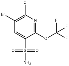 3-Bromo-2-chloro-6-(trifluoromethoxy)pyridine-5-sulfonamide Structure