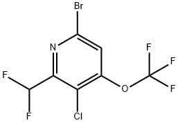 6-Bromo-3-chloro-2-(difluoromethyl)-4-(trifluoromethoxy)pyridine Structure